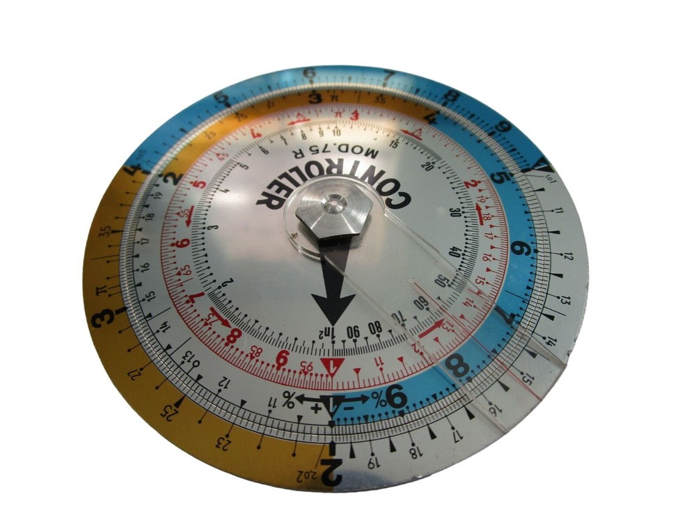 Vintage Controller Mod. 75 R Circular Slide Rule Calculator Tool In Case GUC