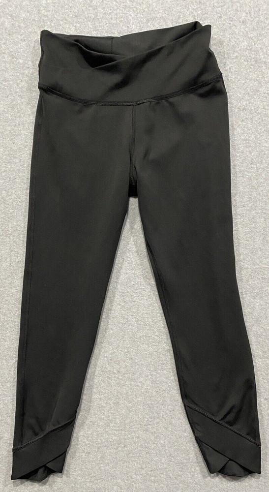 Nike Dri Fit Leggings Stretchy Pull On Fitted Black Medium Cropped