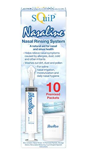 Nasaline Nasal Rinsing System with 10 Premixed Saline Packets