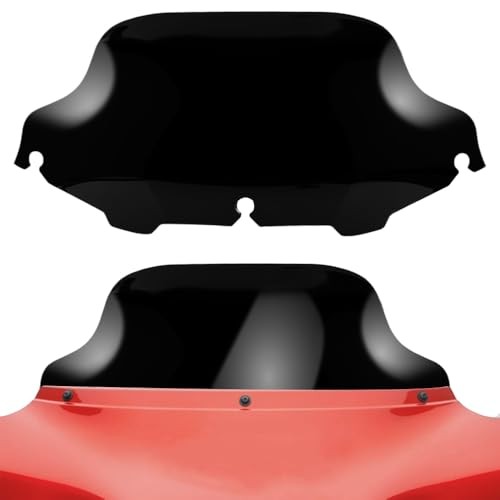 8" Black Wave Windshield – Wind Splitter Windscreen Fit 8inch Fit 96-13 Black