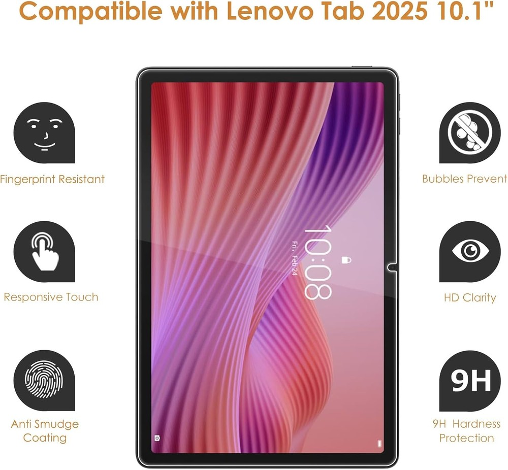 Lenovo Tab 2025 10.1" Screen Protector 2-Pack - HD Clarity, Scratch Resistant