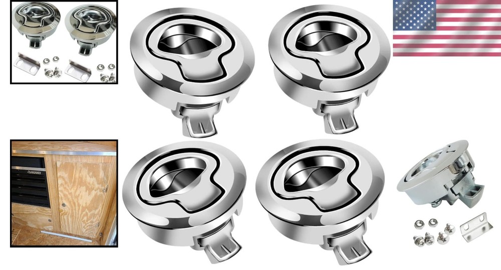 4pcs Stainless Steel Flush Pull Slam Latches - Modern Marine Hardware