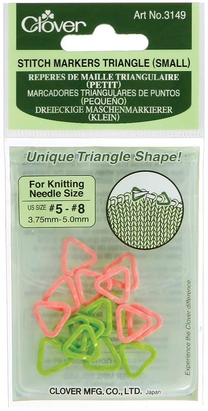 Triangle Stitch Markers Sizes 5 To 8 16/Pkg