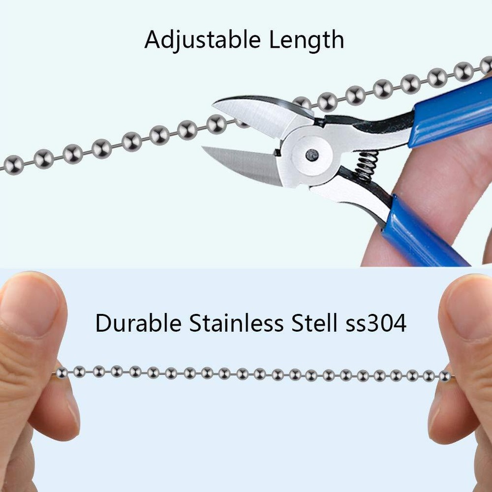 Beaded Pull Chain Extension Connector, 20 Feet Beaded Roller Chain