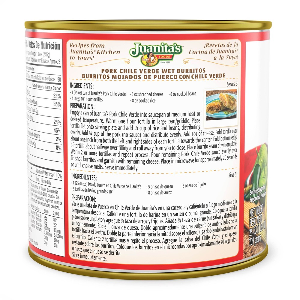 Hot selling quality,Pork Chile Verde, 25 oz Can