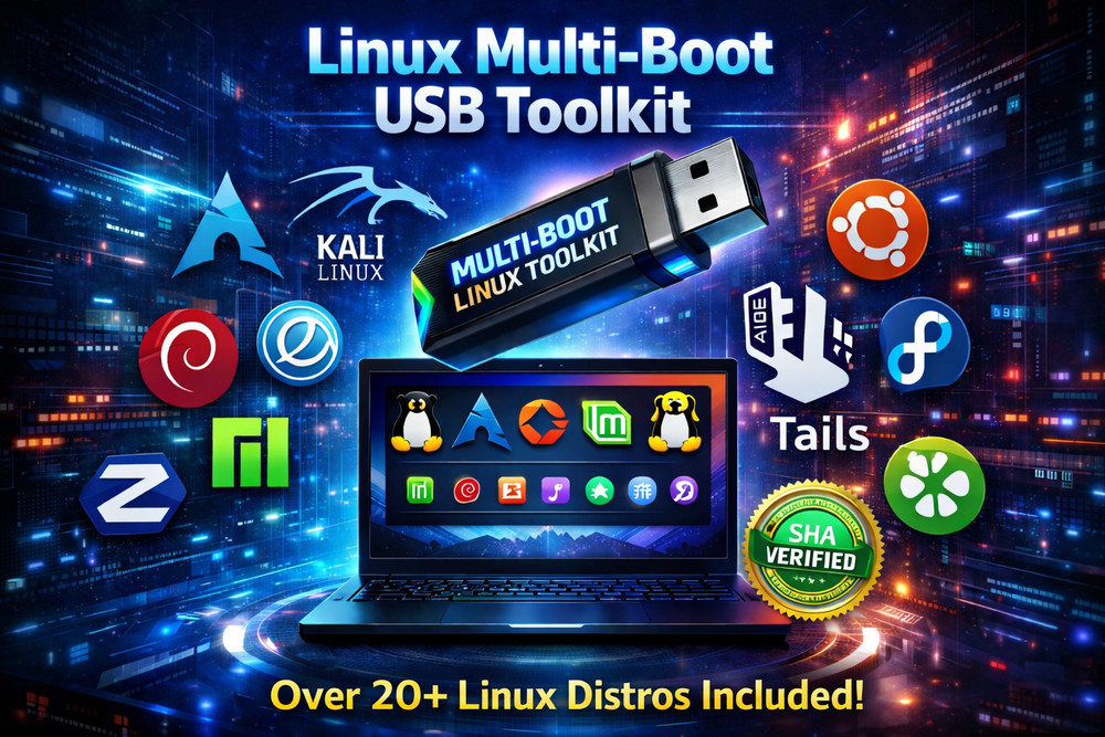 Linux Multiboot USB Toolkit | 20+ Distros Ubuntu Mint Fedora Kali Live Boot