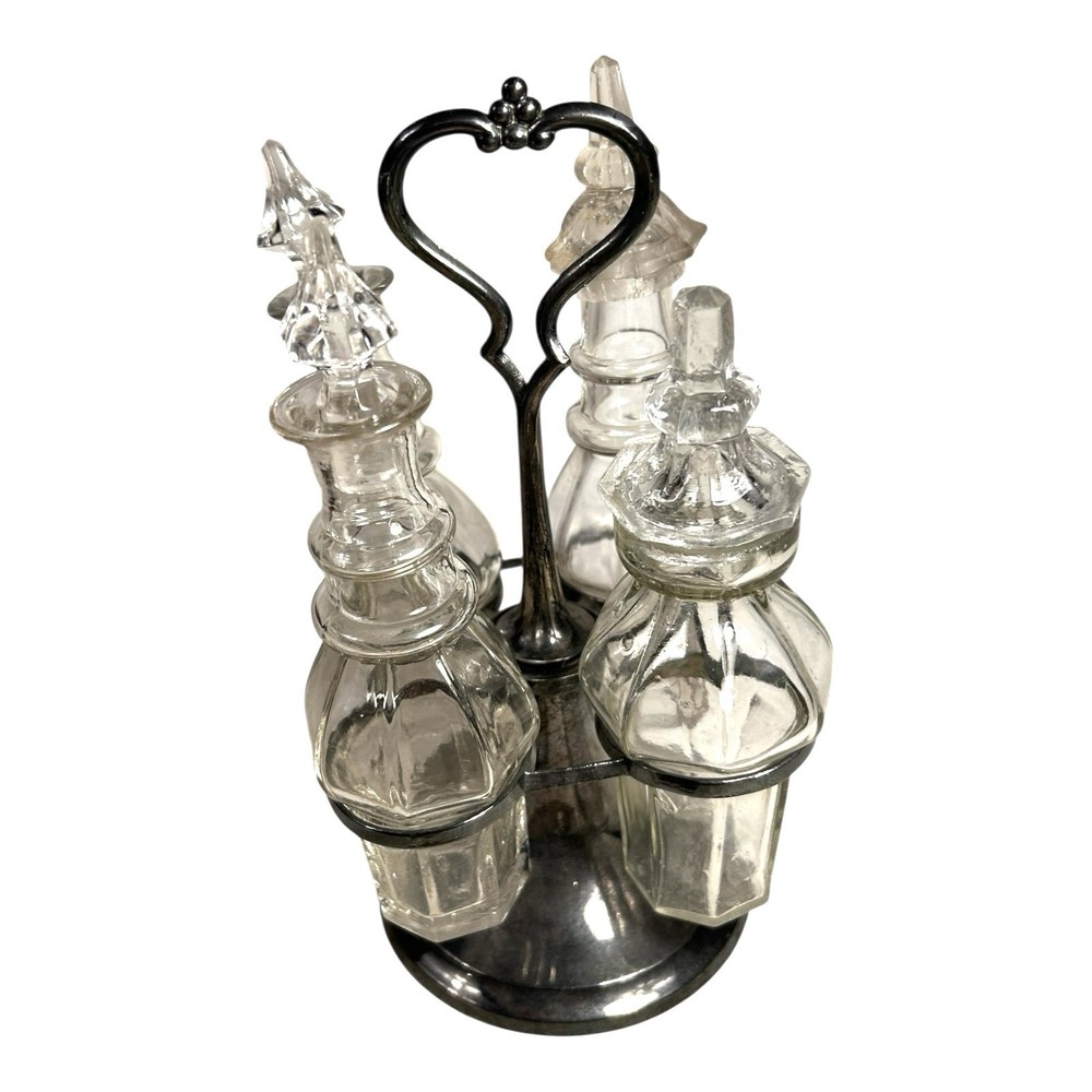Antique Spinning 4 Piece Condiment Set