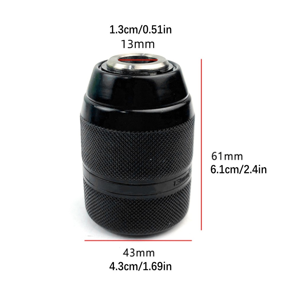 13mm Capacity Metal Keyless Locking Drill Chuck 1/2" x 20 UNF Thread