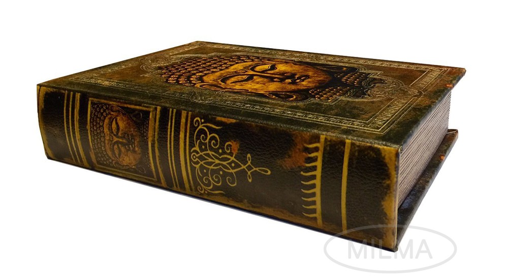 Buddha Book Box Decorative Leather Book Box Storage Secret Book