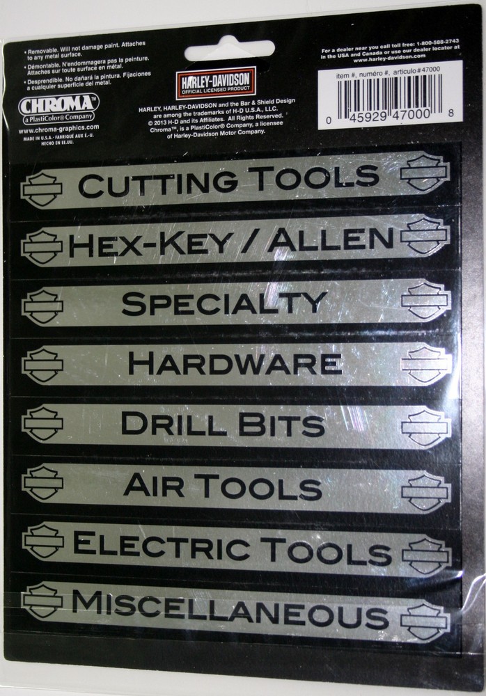 Harley-Davidson Magnetix Toolbox Identification Magnets, 16 Pack CG47000
