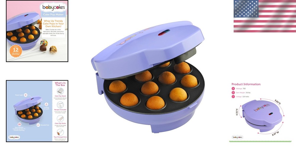 Cake Pop Maker Kit - 12 Pops, Decorating Stand, 50 Sticks