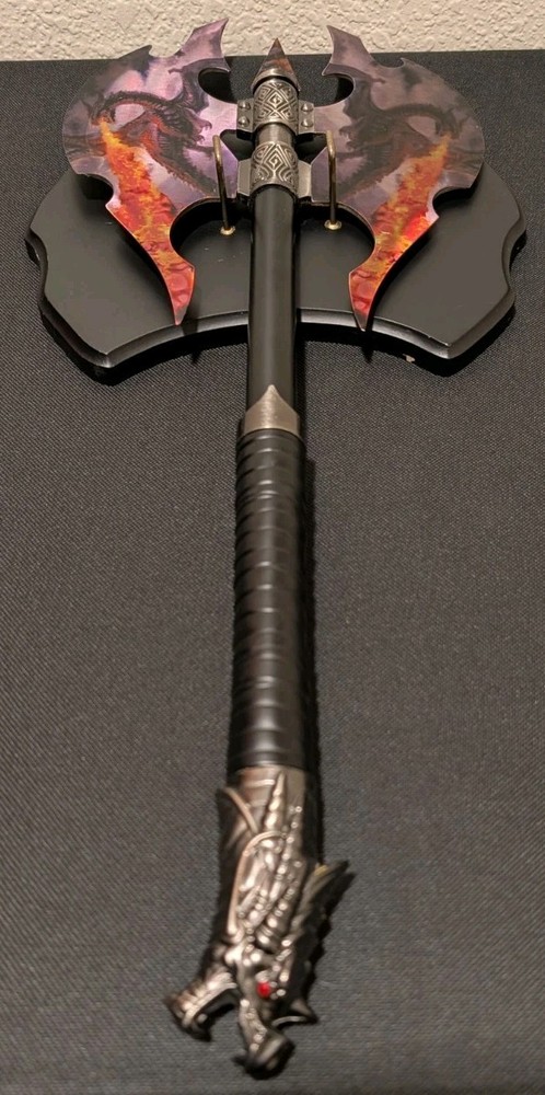 Flame Chaser Double Head Dragon Axe With Plaque