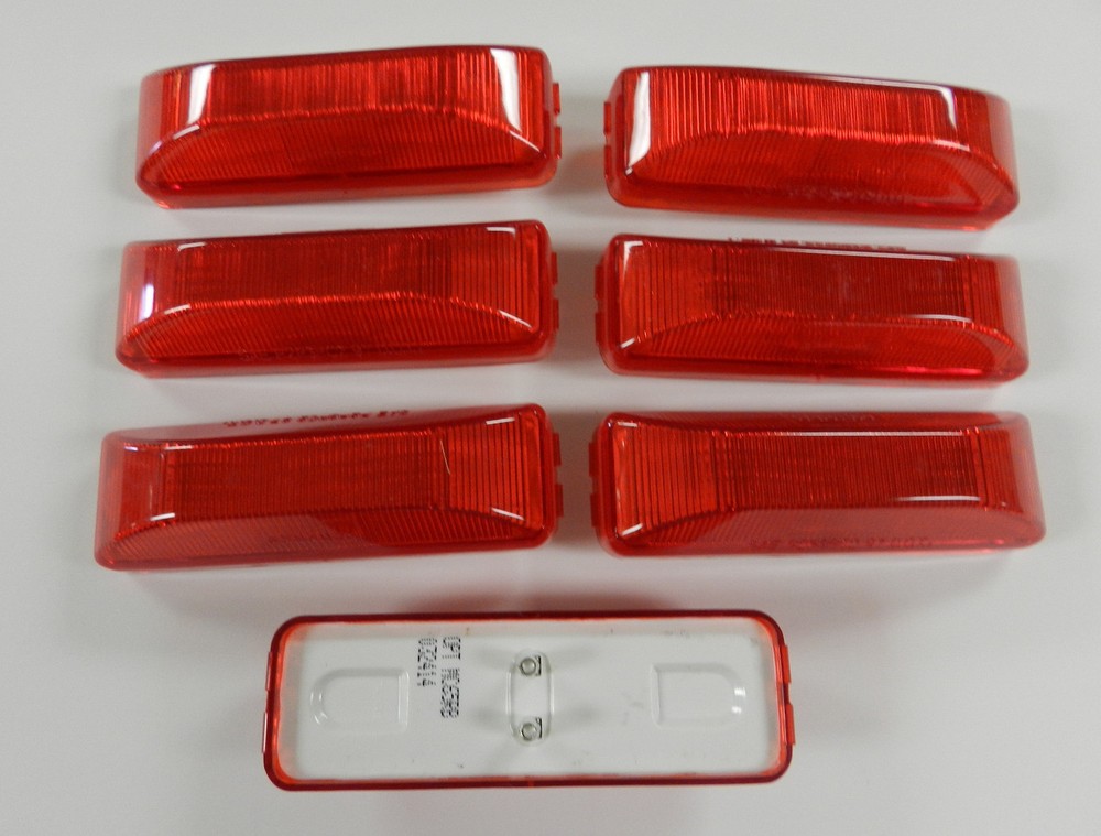 7 - RED Marker/Clearance Light Optronics RV Trailer Truck 1-1/4 x 3-3/4" 2 pr