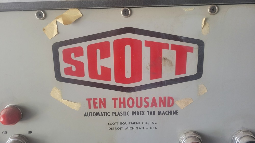 Scott 10000 Automated Plastic Index Tab Machine