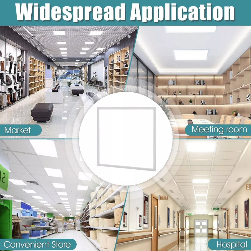 8 Pack 2x2Ft LED Panel Light Drop Ceiling Flat Panel Recessed Troffer Fixtures