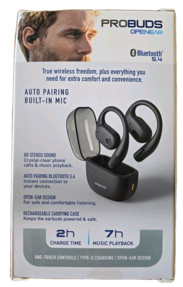 PROBUDS Open Ear Earbuds One Touch Control Bluetooth 5.4 iPhone |iPad | iPod