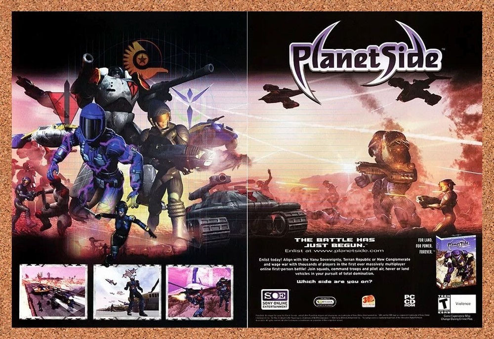 2003 PlanetSide PC Original Advertisement / Retro Promo v1
