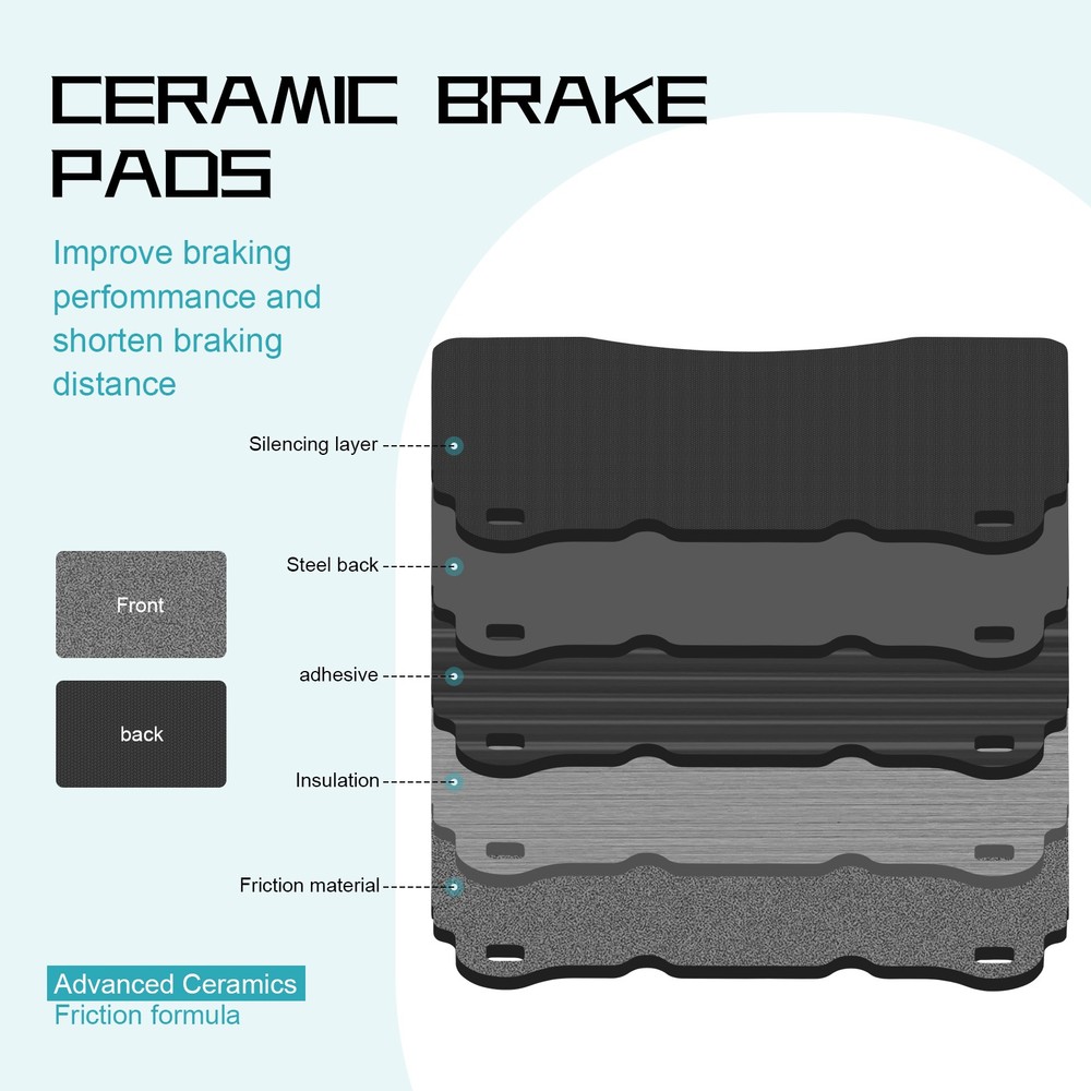 Front Ceramic Brake Pads w/Hardware for Chevy Corvette 2014 2015 2016 2017 6.2L