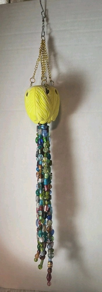 Whimsical Handcrafted Glass Beaded Ceramic Wind Chimes