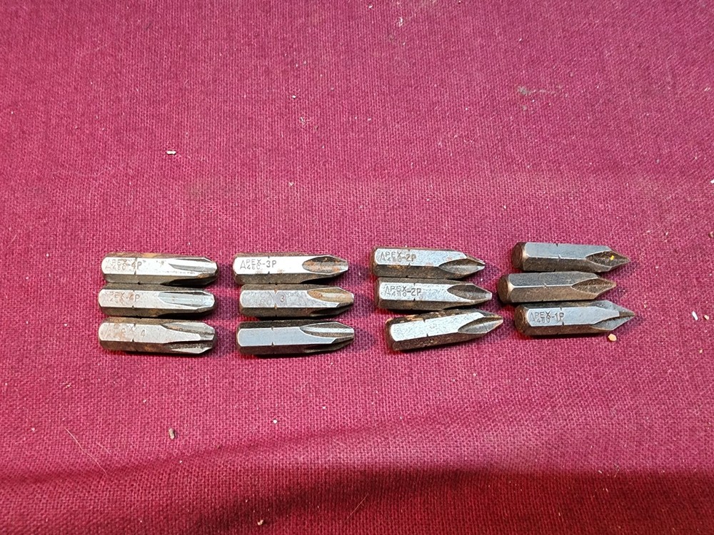 Apex 480 Hex Insert Bits Phillips #1,2,3,4 (12pcs)