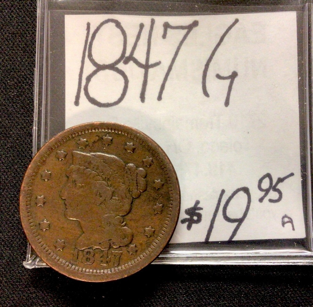 1847 Large Cent G! ENN Coins