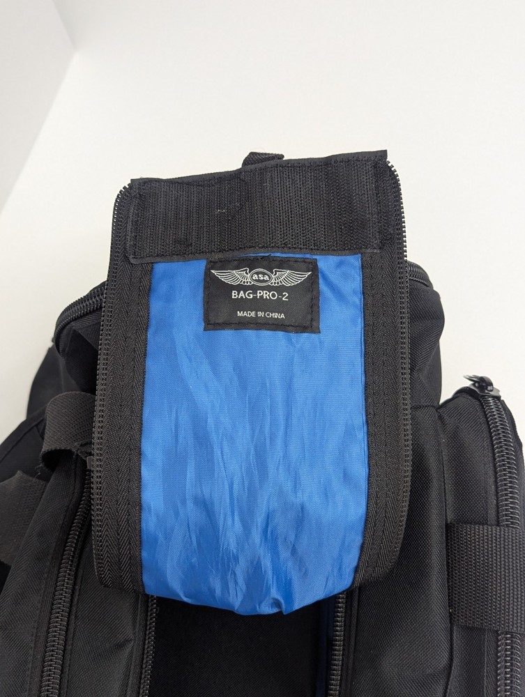 ASA AirClassics Pilot Flight Bag Pro 2 Black Blue Multi Pockets EUC
