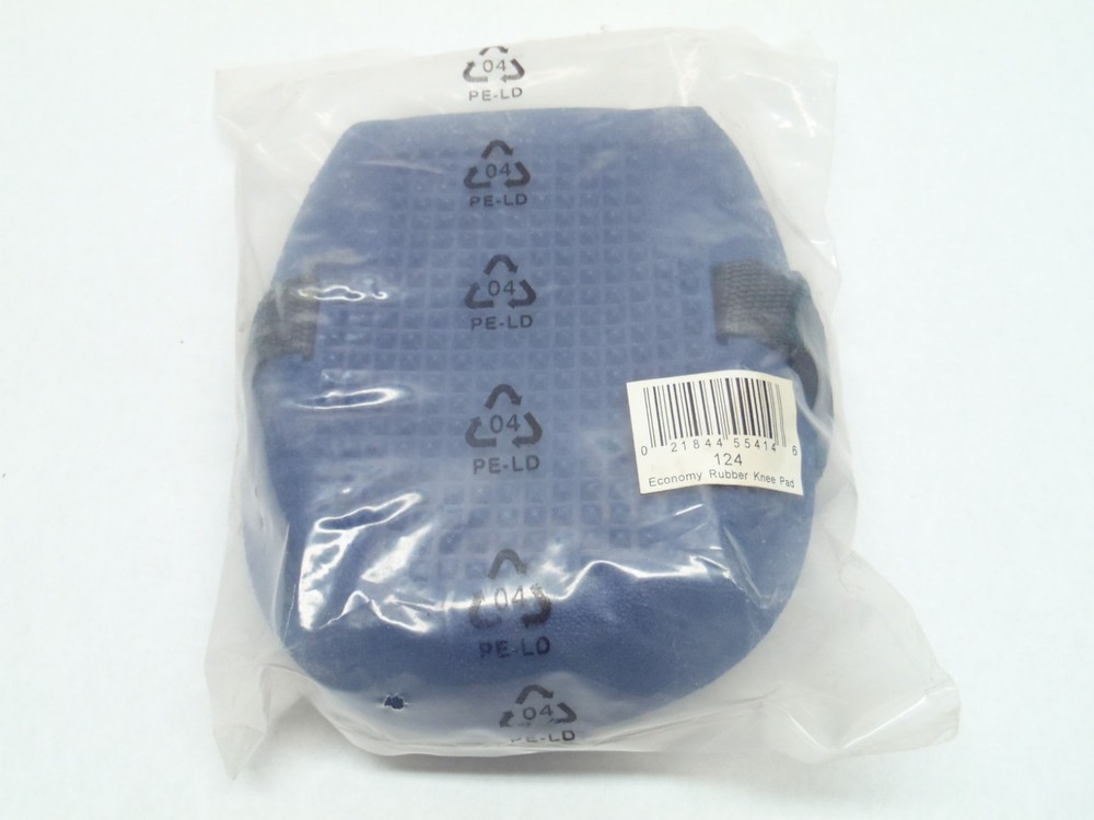 Silicone Rubber Knee Pads #124 w/ Hook and Loop Straps Blue 1 Pair