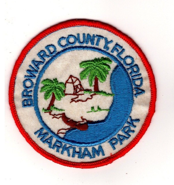 Markham Park, Broward County Florida, Orange Border, Vintage Old Patch