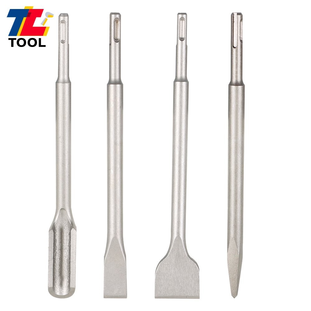 4 Pack Durable Flat Chisel Grooving Chisel & Point Chisel SDS Plus Chisel Bits