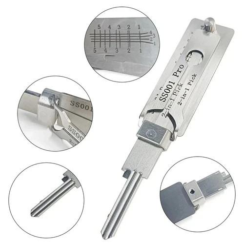 1-5X SS001 Key Decoder Stainless Steel Precision Tool O-ring Pickup Kit Hook Too