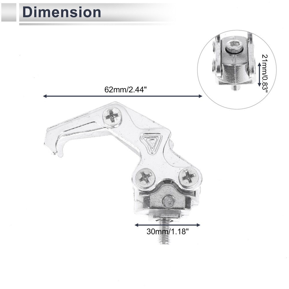 Motorcycle claw hook 1p silver 62mm