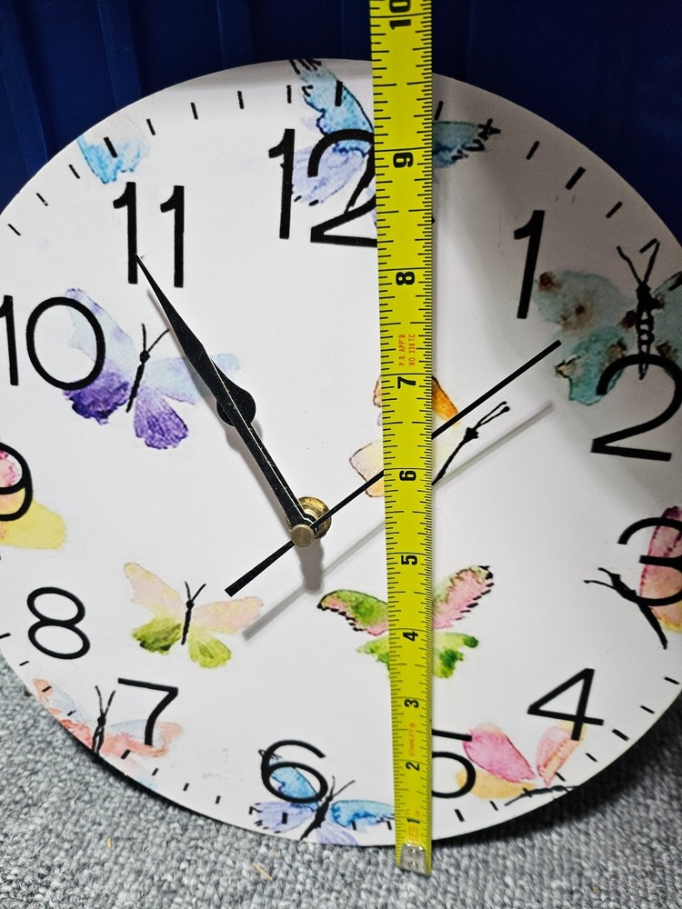 Butterfly Clock Works Perfectly 10"