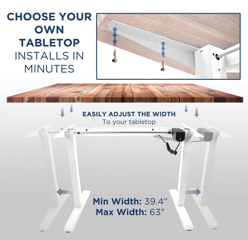 Mount-It! Electric Standing Desk Frame | White, Open Box