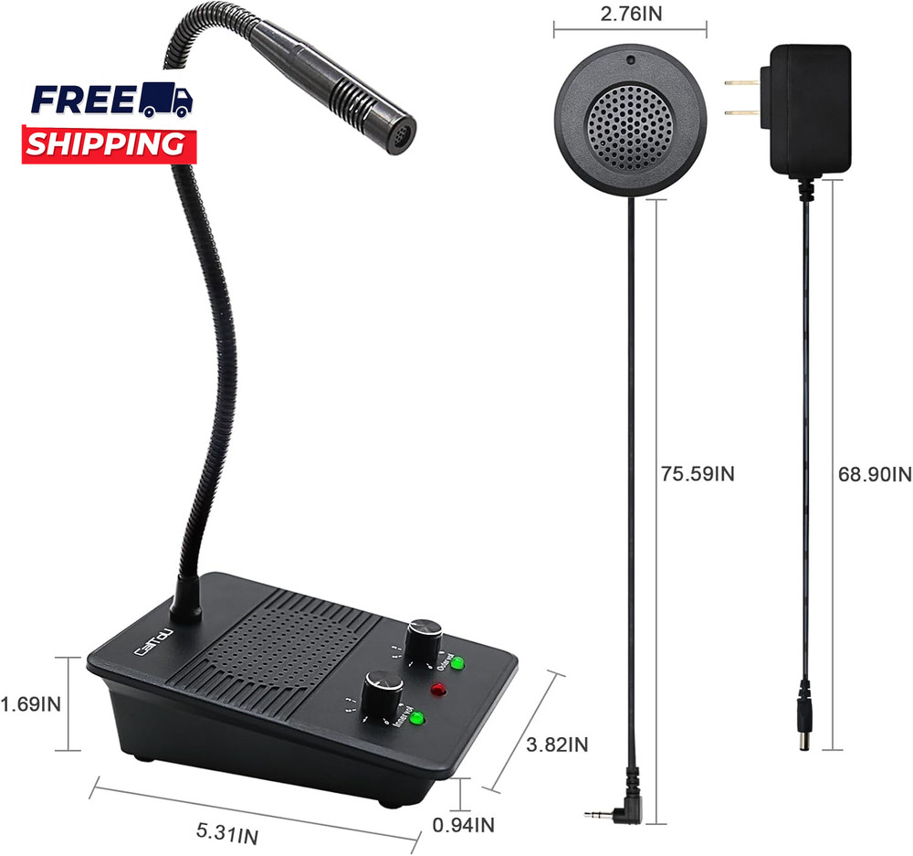 Window Speaker Intercom System Dual Way Anti-Interference Intercommunication