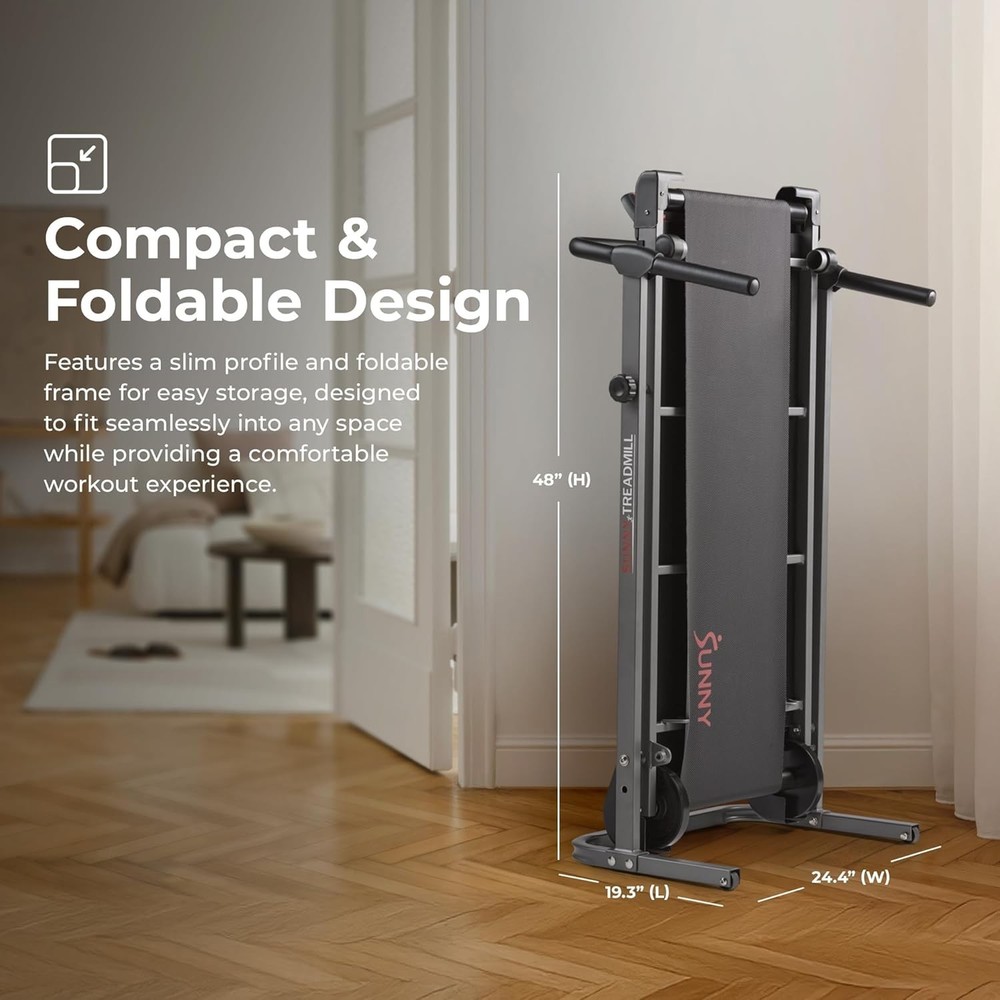 Space-Saving Manual Walker with LCD Display & Bluetooth for Tailored Workouts