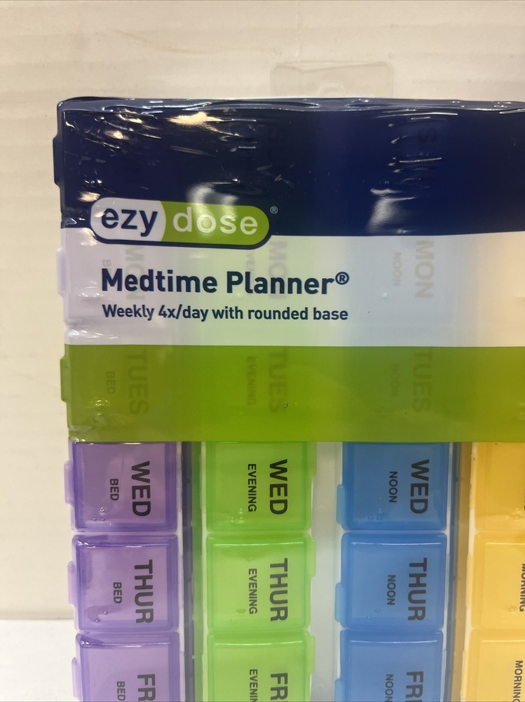 Weekly 4X/Day with Rounded Base Medtime Planner, Large, 1 Count