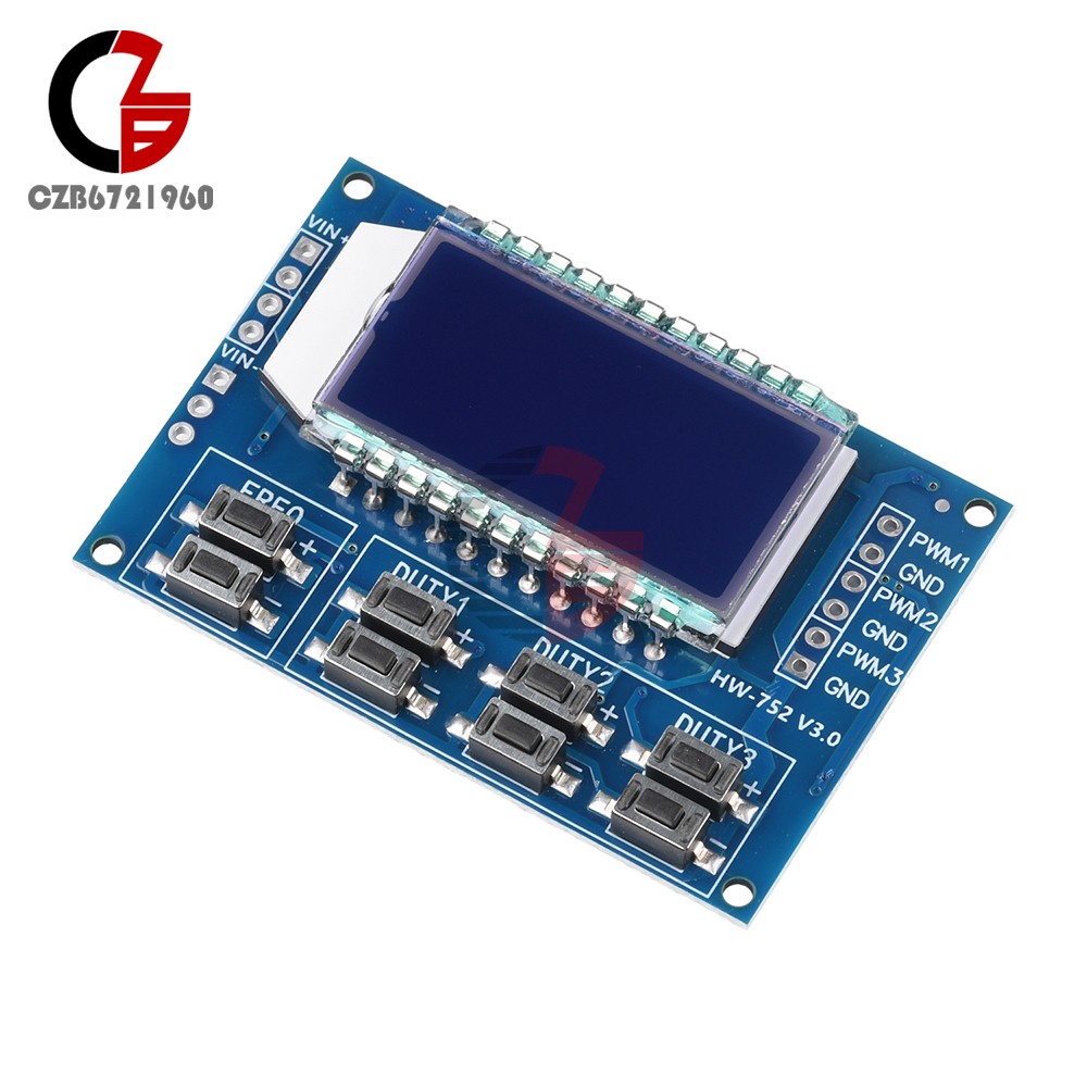 3-Channel Signal Generator PWM Pulse Wave Frequency Duty Cycle Adjustable Module