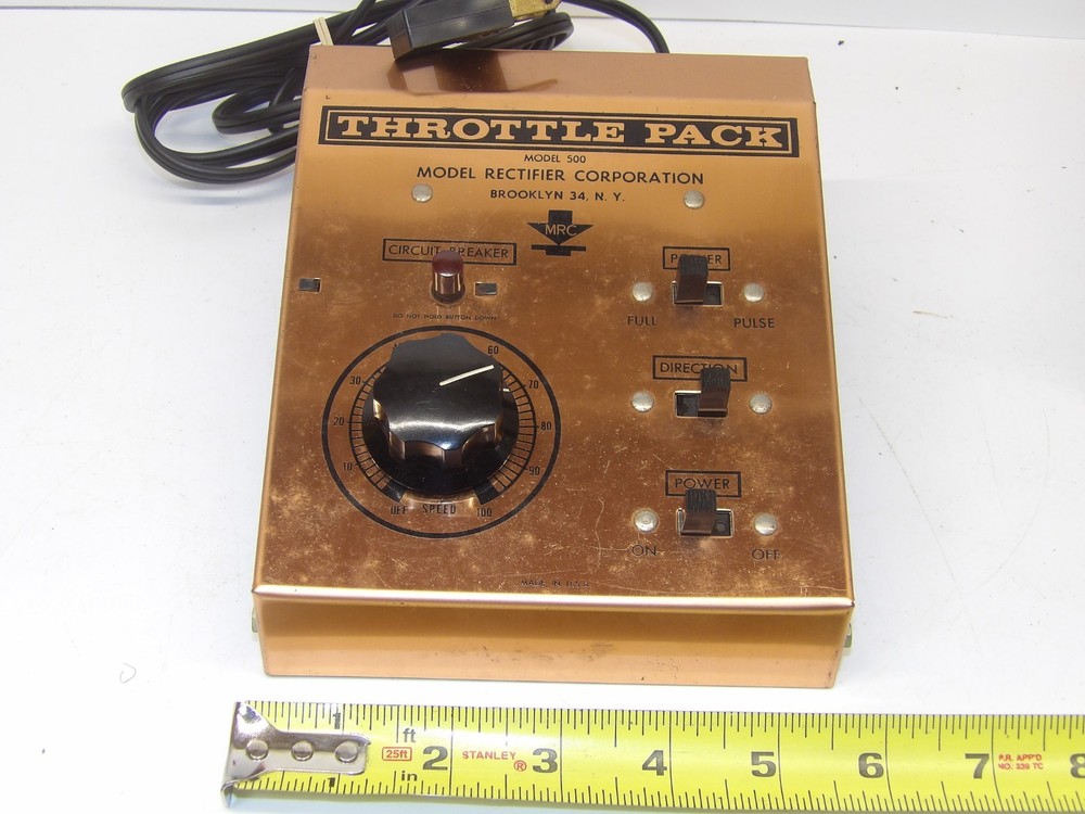 Vintage MRC Model 500 HO Train Control Throttle pack with box & instr-working