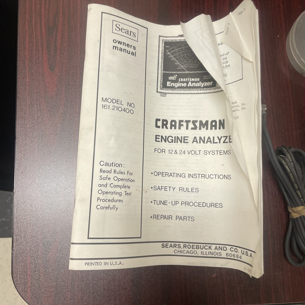 Craftsman Engine Analyzer Vintage Garage Art