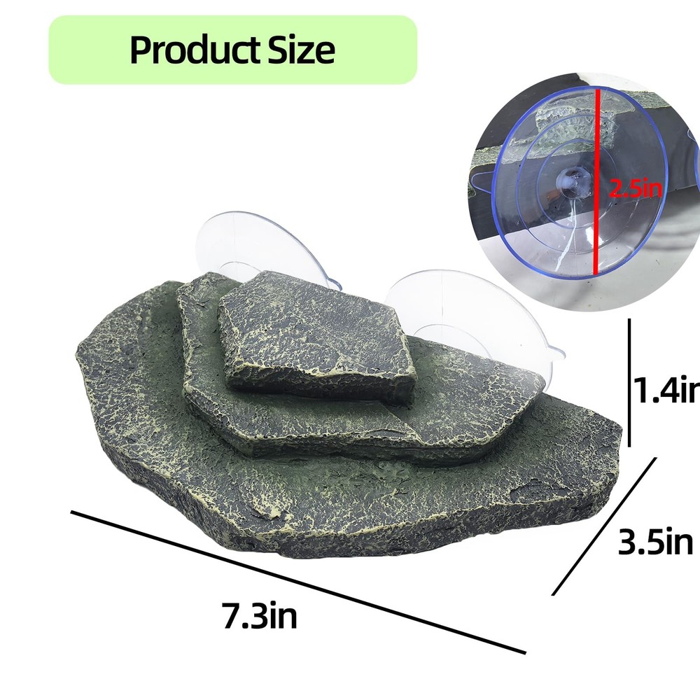 Green Tortoise Basking Platform Floating Resting Terrace With Suction Cup
