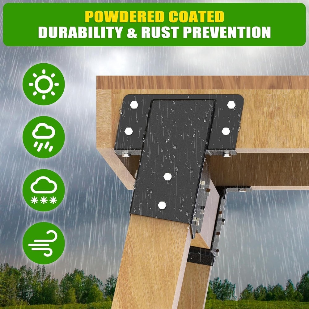 Heavy Duty Deer Stand Brackets, 4X4 Compound Angle Bracket, Powder Coated Elevat