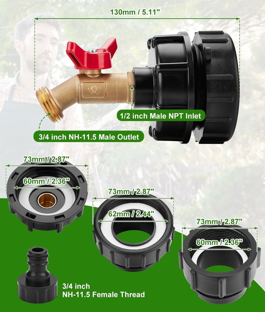 Solid Brass Adapter for 275-330 Gallon Tanks
