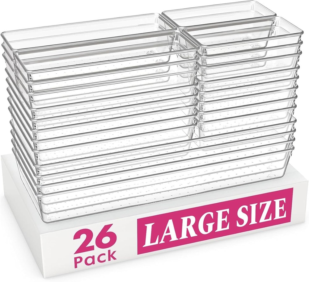 Lar Der Organizer Bins | plete 5 Size Clear Plastic