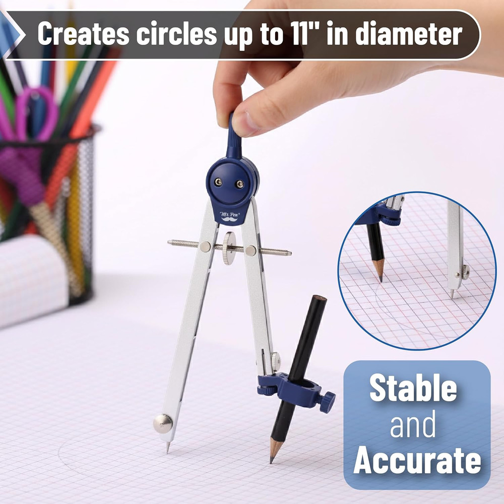- Compass for Geometry, Compass with Pencil, Compass Drawing Tool, Drawing Compa