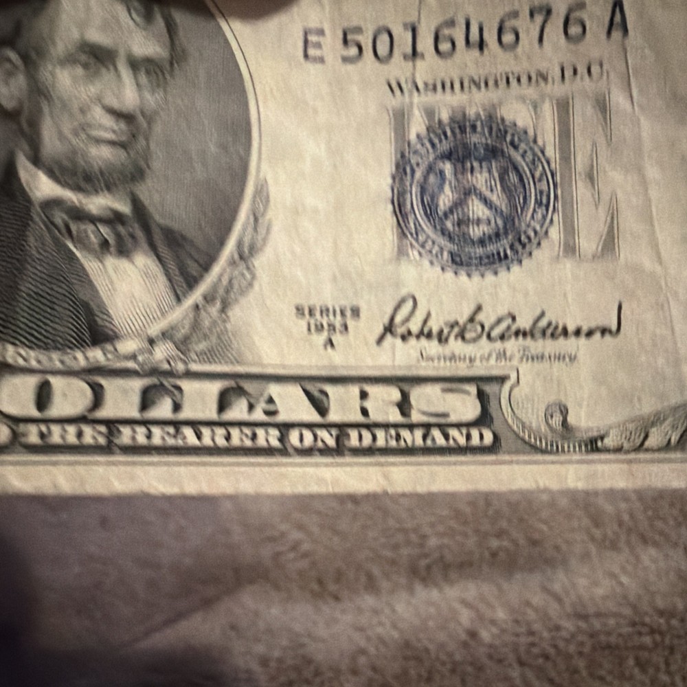 1953 A US FIVE DOLLAR SILVER CERTIFICATE