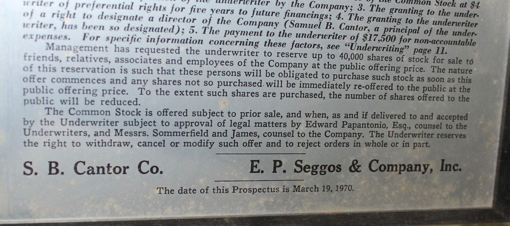 1970 EARLY COMPUTER HISTORY CUSTOM COMPUTER SYSTEMS, INC PROSPECTUS PLAQUE