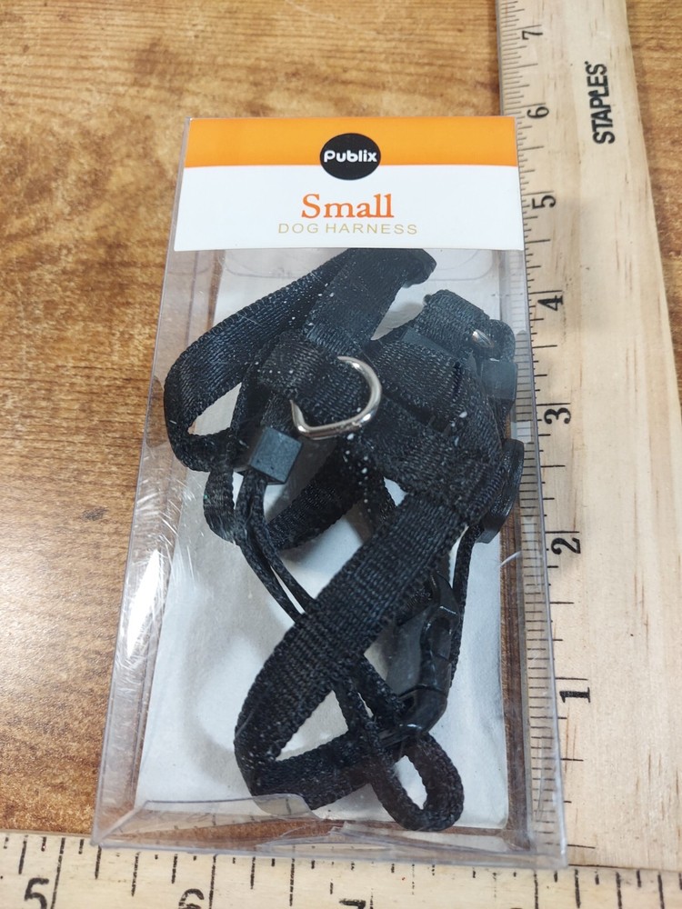 Publix Adjustable Black Nylon Harness Size S