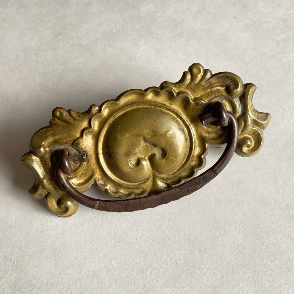 Antique Pressed Drop Pull Repoussé 3" Center Victorian Shabby