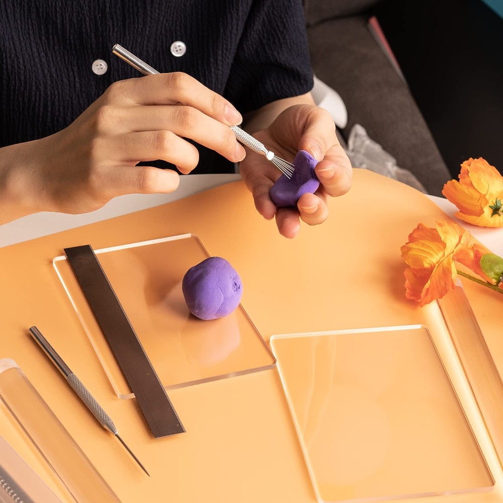 12 Pcs Polymer Clay Cutter Tools, Acrylic Roller for transparent