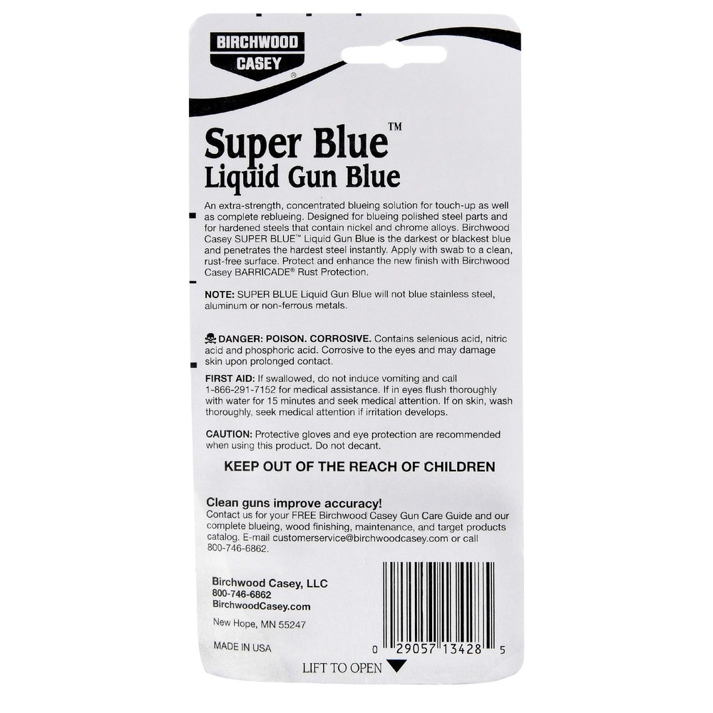 Birchwood Casey Super Blue Liquid Gun Blue.